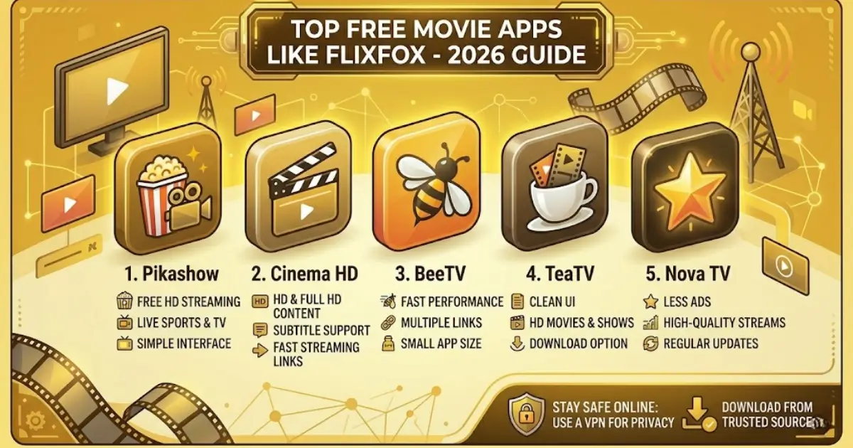 Free Movie Apps Like FlixFox (Top 10 Best Alternatives for Android & iOS in 2026)